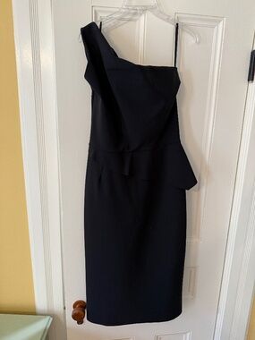 Chiara Boni La Petite Robe one shoulder Black Cocktail Dress
